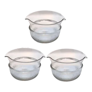 English Georgian Glass Double-Lip Wine Rinsers - Set of 3