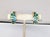 Mid-Century Modern Vintage 1960s Signed Napier Green & Blue Enamel Feather Clip Earrings-2 Pieces For Sale - Image 3 of 8