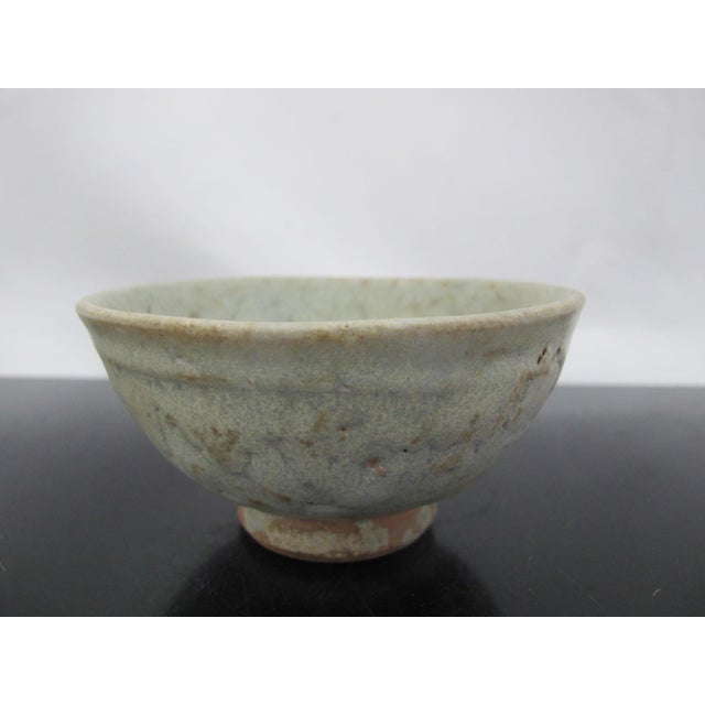 Chinese Song Yuan Style Celadon Blue Green Glazed Footed Pottery Bowl For Sale In Portland, OR - Image 6 of 9