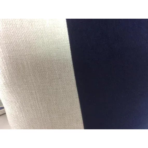 Not Yet Made - Made To Order Custom Oatmeal Linen & Midnight Blue Mohair Stripe Pillows - a Pair For Sale - Image 5 of 6