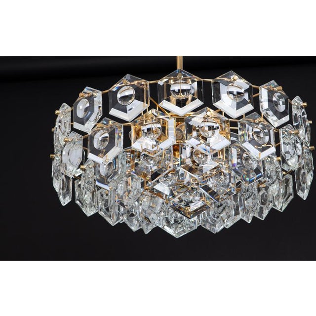 Chandelier Gilt Brass and Crystal Glass from Kinkeldey, Germany, 1970s For Sale - Image 12 of 15