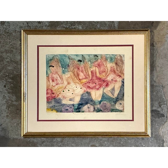 Wood Vintage Framed Ballet Dancers Print For Sale - Image 7 of 12