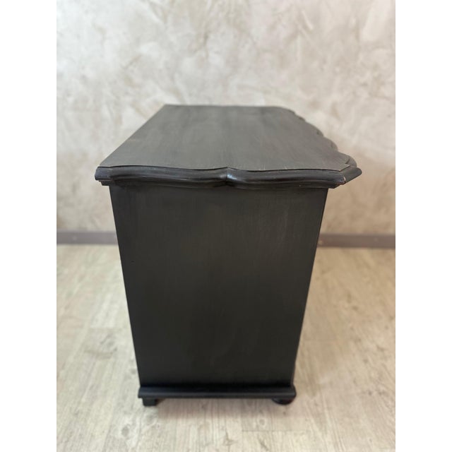 An elegant Louis XIV style chest of drawers, completely restored in our workshop, blending antique charm with a refined...