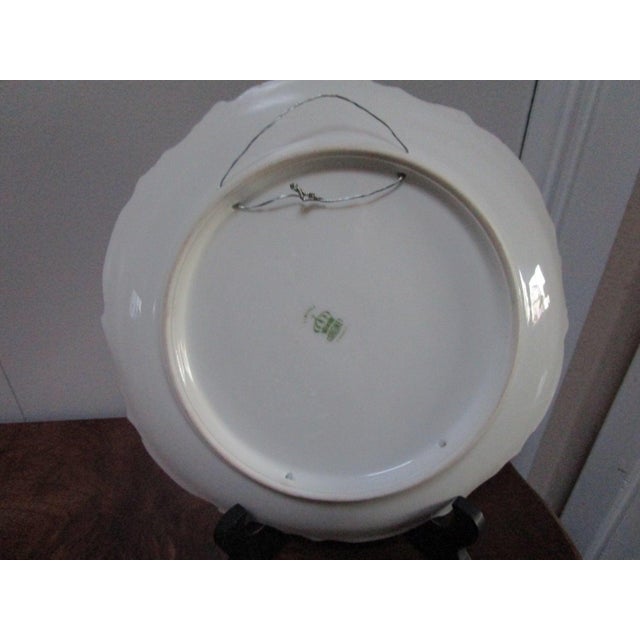 Traditional Limoges Coronet Green Decorative Plate with Hangar, Gilt Edge For Sale - Image 3 of 6