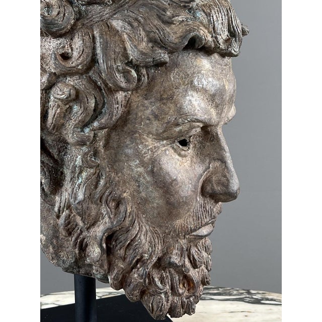 Unknwon, Sculptural Bust on a Base, 1800s, Bronze For Sale - Image 9 of 10
