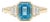 Swiss Blue Topaz Engagement Ring | Emerald Cut Blue Gemstone Ring Us 7 For Sale