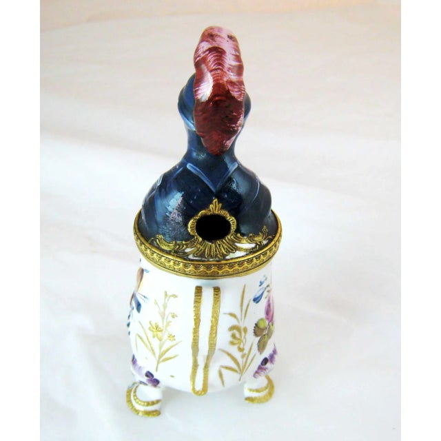 Gothic 1770 Battersea Enamel Medieval Knight Mustard Pot For Sale - Image 3 of 11