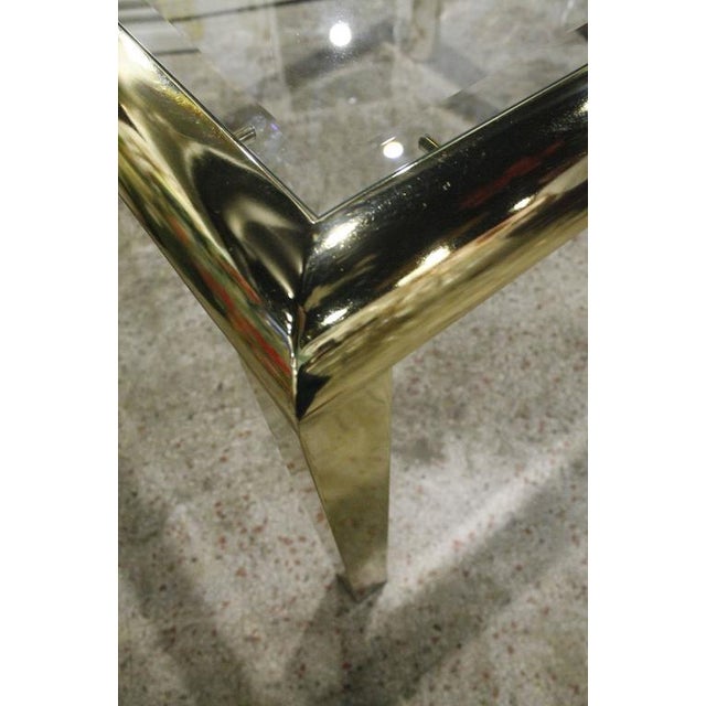 Beautiful vintage brass Hollywood Regency Design Institute of America DIA dining or game table. Great chunky brass. Design...