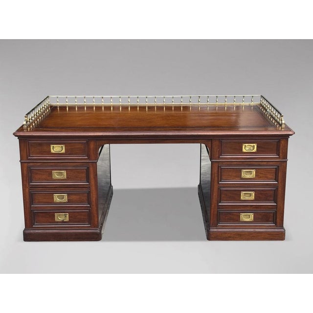 Antique Victorian Mahogany Campaign Desk, 1850 For Sale - Image 17 of 17