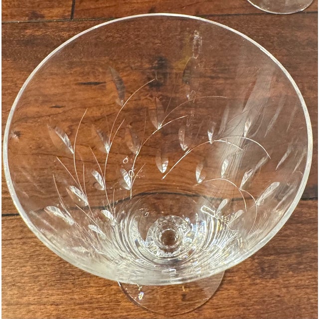 Mid 20th Century Duncan & Miller “Willow” Pattern Crystal Iced Tea Goblets – Set of 6 For Sale - Image 9 of 10
