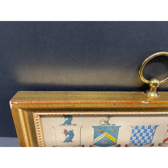 1920s Antique Framed Heraldry Engraving For Sale - Image 5 of 6