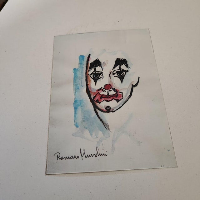 Romano Mussolini, Clown, Mixed Media, Framed For Sale - Image 11 of 15