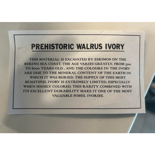 Mid 20th Century Dragon Sculpture Featuring Carved Fossil Walrus Material Figure, Mounted on a Decorative Pedestal Display. For Sale - Image 4 of 10