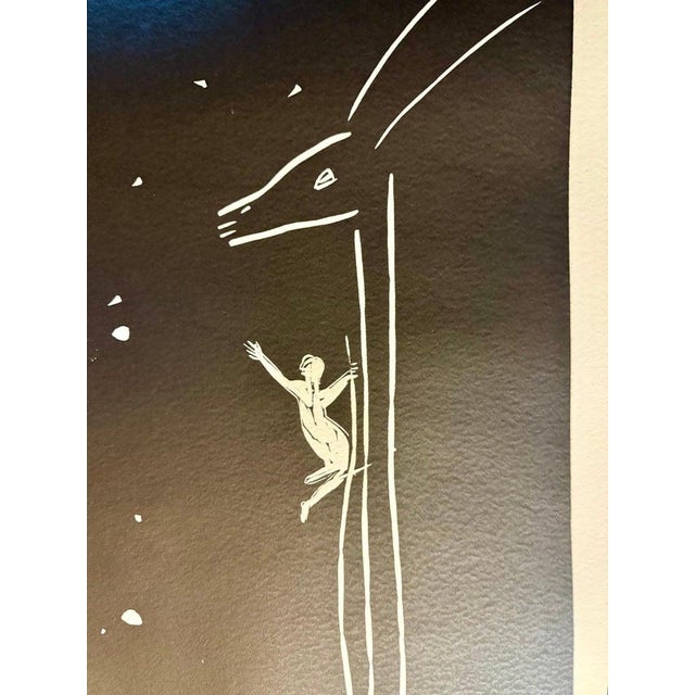 Mimmo Paladino Atlantico Linocut, 1987, hand signed, dated and numbered 12/27 in pencil. Medium: Collagraph and linoleum...