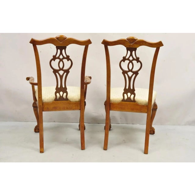 Late 20th Century Chippendale Style Mahogany Ball and Claw Dining Chairs by Henry Link - Set of 6 For Sale - Image 10 of 11