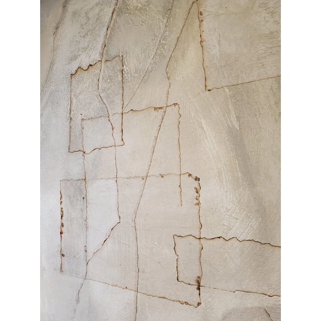 "Manifestation" Abstract Gray & White Mixed-Media Painting on Canvas by Louis Shields For Sale - Image 4 of 5