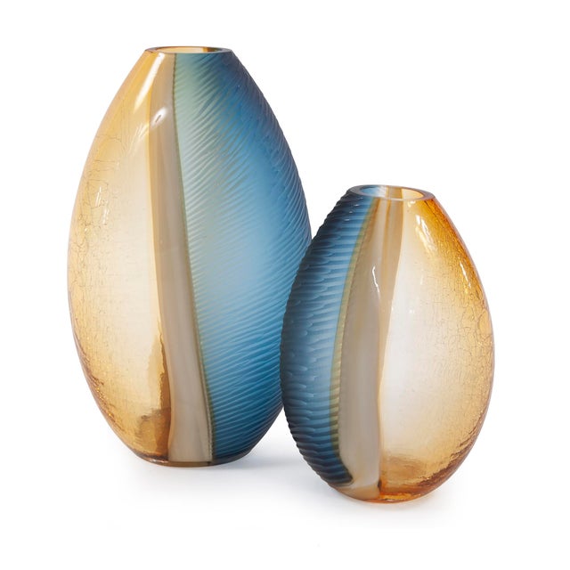 Glass Mirina Hand Blown Glass Vase- Large For Sale - Image 7 of 10