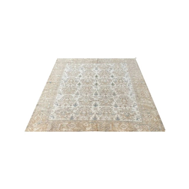 Traditional 1960s Old Persian Karajeh Area Rug 7x7 For Sale - Image 3 of 10