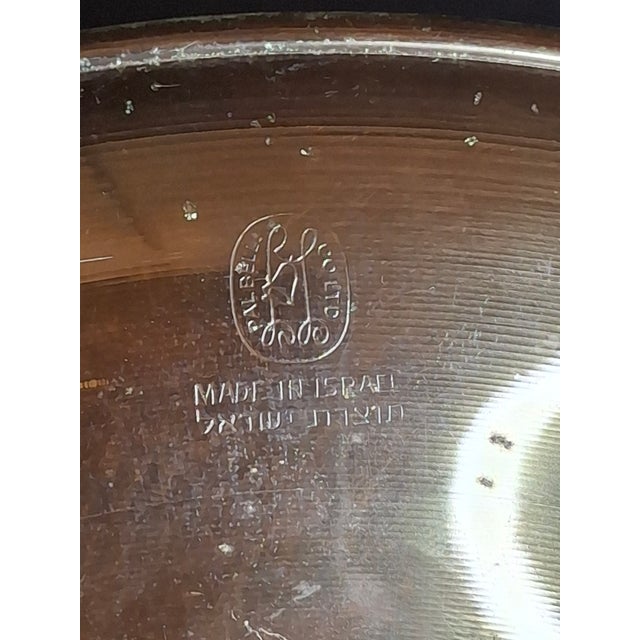 Pair Mid Century Pal Bell Israel Bronze Wall Plates Maurice Ascalon Judaica 9.5" For Sale - Image 9 of 18