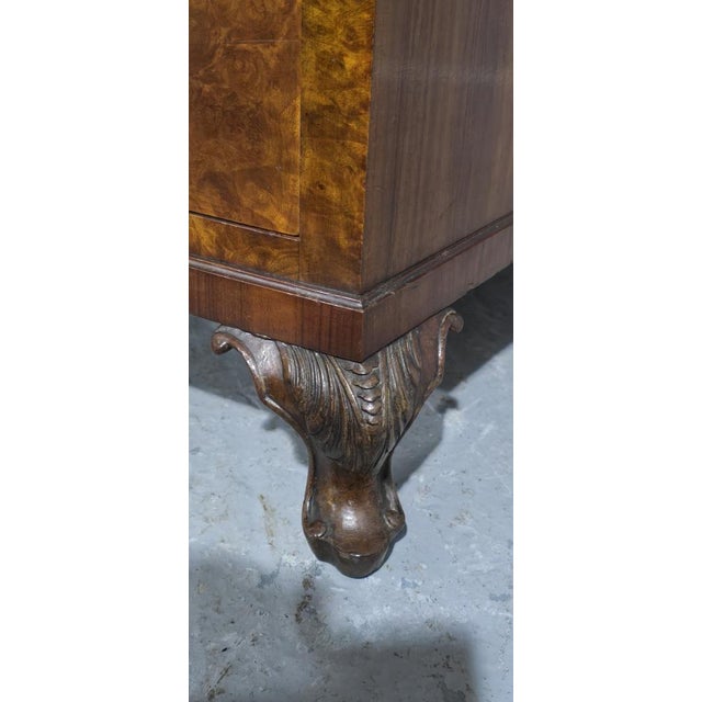 Small Burr Walnut Linen Press, 1910 For Sale - Image 4 of 16