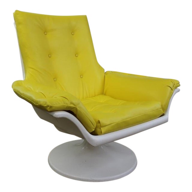 1970s Space Age Yellow Vinyl Chair Chairish