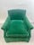 Hollywood Regency Style Custom Overstuffed Emerald Velvet Armchair For Sale - Image 14 of 17