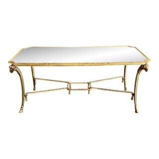 Italian Maison Bagues Design Gilt Brass Coffee Table For Sale