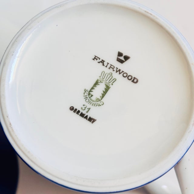 Mid Century Porcelain Creamer and Sugar Bowl by Fairwood Schonwald Germany - 2 Piece Set For Sale - Image 12 of 12