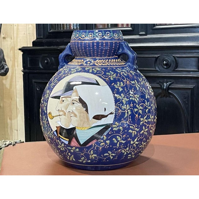 Large Vintage Vase in Earthenware, 1930s For Sale - Image 3 of 10