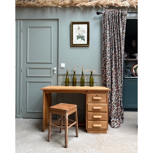 Oak Half-Ministerial Desk, 1950s For Sale - Image 13 of 13