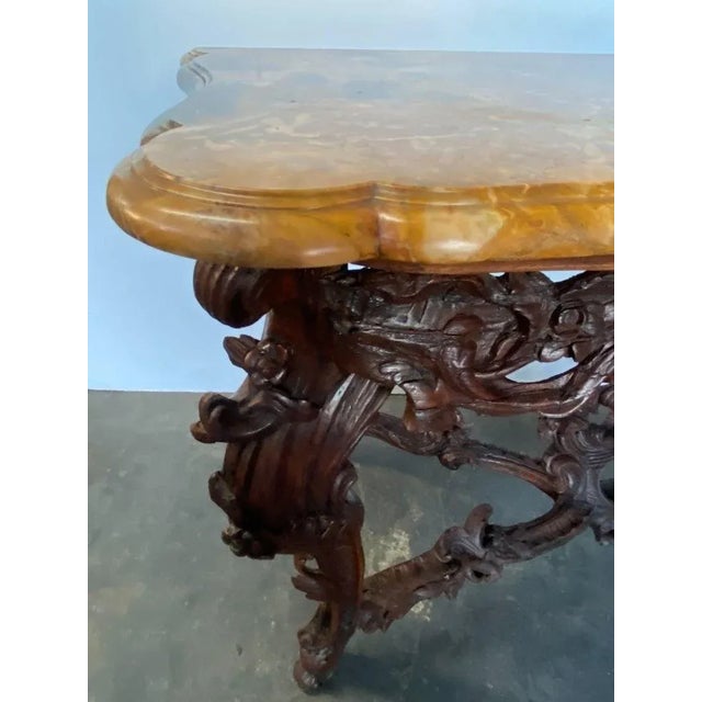 18th Century Italian Walnut Console With Marble Top, 18th Century For Sale - Image 5 of 10