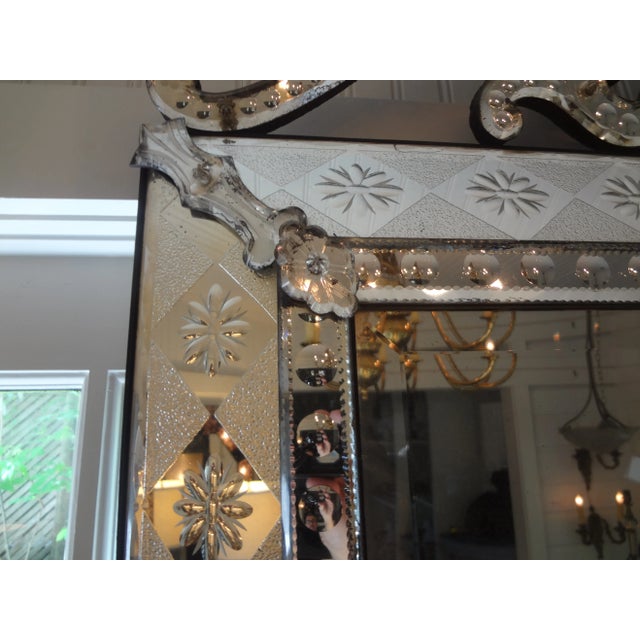 1940s Venetian Mirror With Geometric Design For Sale - Image 4 of 13