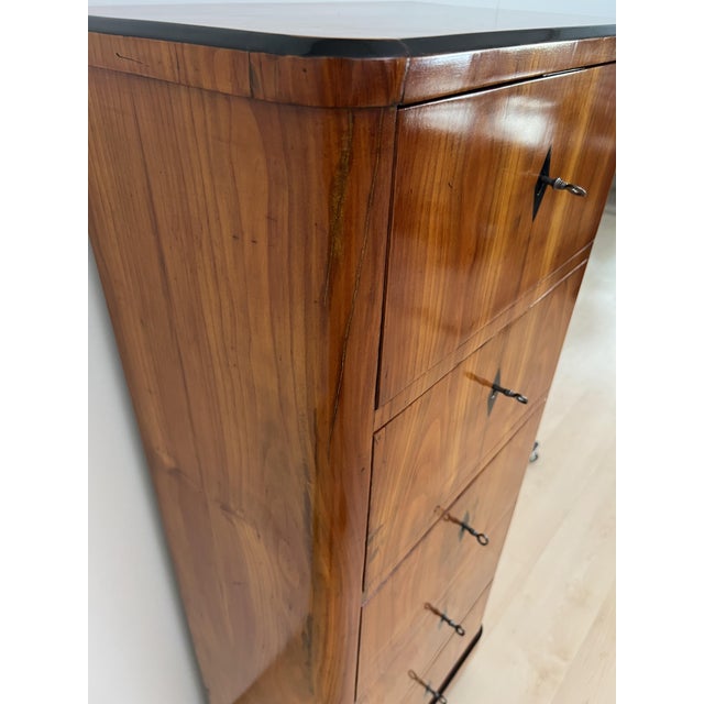 Biedermeier Five-Drawer Chiffonier in Cherry Veneer, South Germany, 1830s For Sale - Image 10 of 18