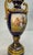 19th Century Antique Hand Painted Royal Vienna Porcelain Cobalt Gold Lidded Vase Mini Urn For Sale - Image 5 of 16