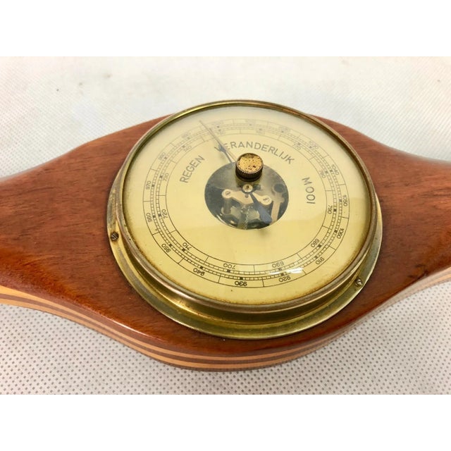 Wood Propeller Barometer, Netherlands, 1940s For Sale - Image 7 of 9