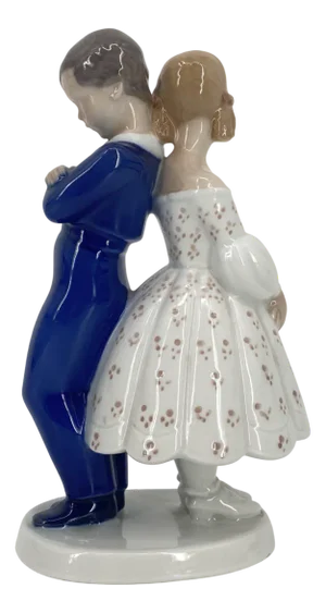 Porcelain Girl and Boy by Claire Weiss for Bing & Grondahl, Denmark, 1970s