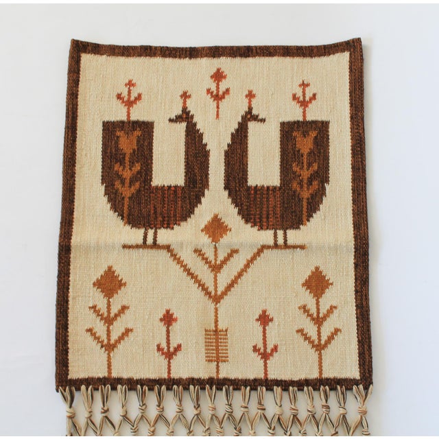 Mid-Century Woven Wool Tapestry Wall Hanging For Sale In Milwaukee - Image 6 of 7