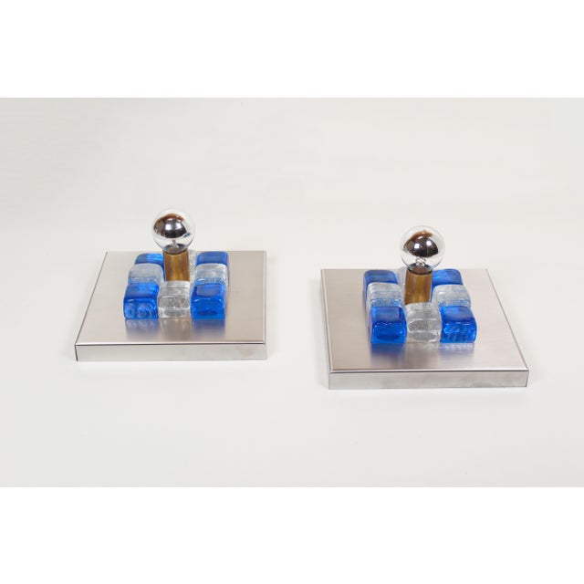 Poliarte Murano Glass Wall Lamps by Albano Poli for Poliarte, 1970s, Set of 2 For Sale - Image 4 of 10