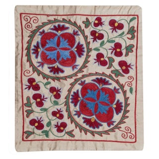 17"x20" Silk Embroidery Cushion Cover. Handmade Pillowcase. Modern Lace Pillow For Sale