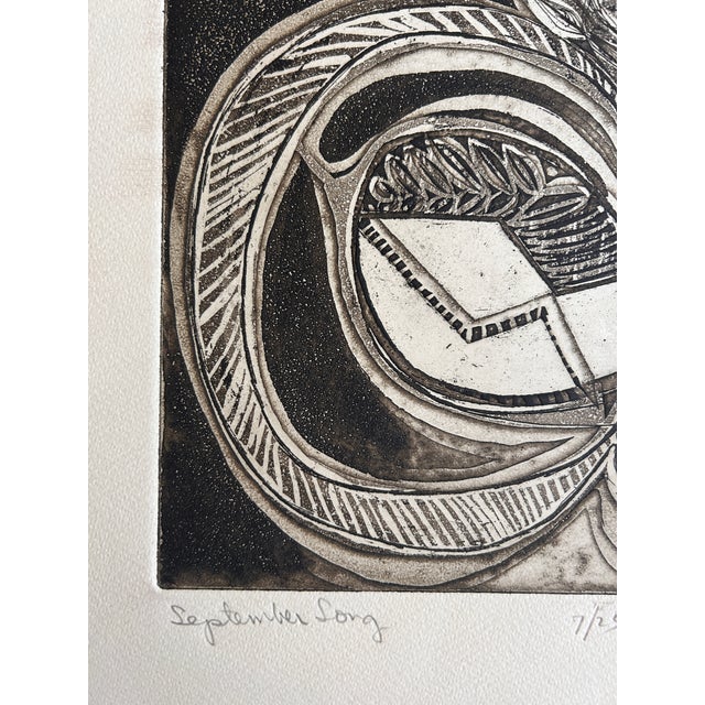 Vintage Original Signed Annette Robyns Etching Modernist Abstract Mid Century Art For Sale - Image 4 of 6
