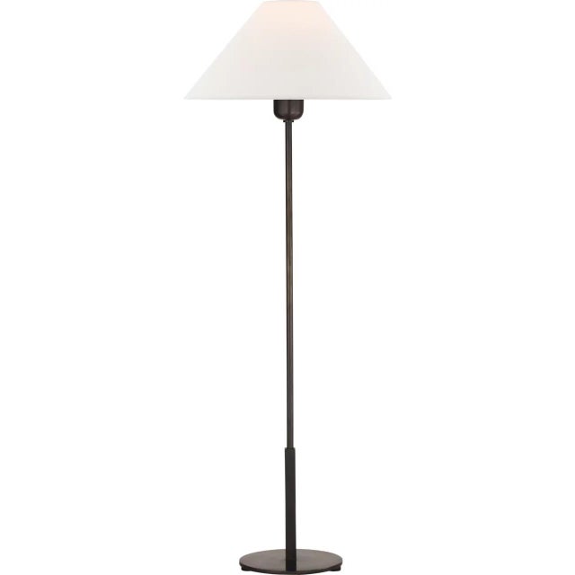 Modern J. Randall Powers by Visual Comfort Signature Hackney Buffet Lamp in Bronze with Linen Shade For Sale - Image 3 of 3