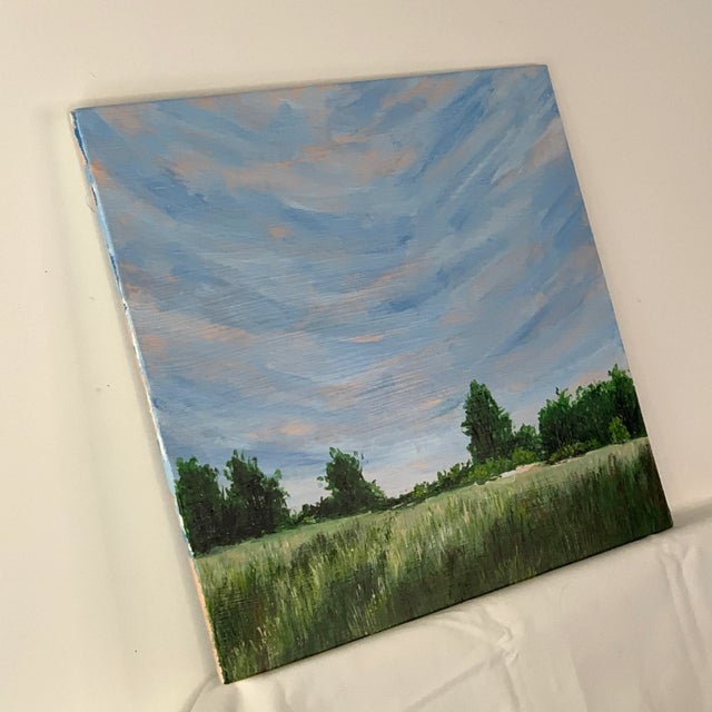 Contemporary "Across the Fields" Contemporary Original Impressionist Style Landscape Painting by Deb Bossert For Sale - Image 3 of 5