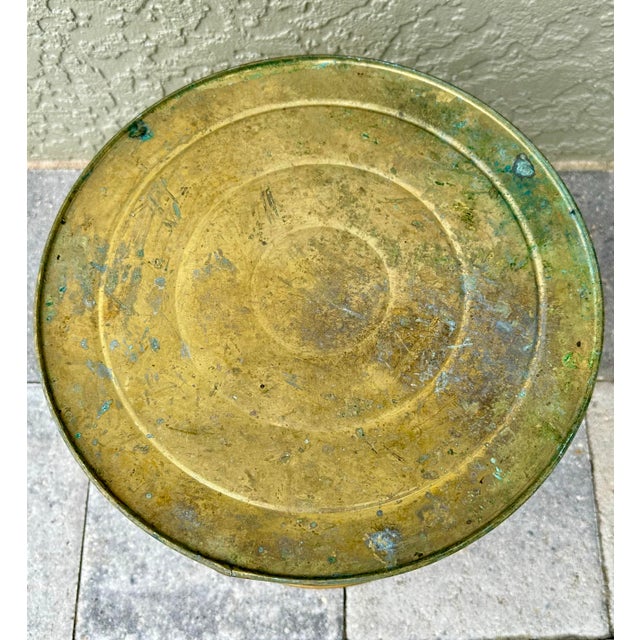 Metal Vintage 1900s Round Brass Cachepot Container For Sale - Image 7 of 7