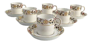 Tiffany & Co Royal Crown Derby Cups and Saucers - Set of 12