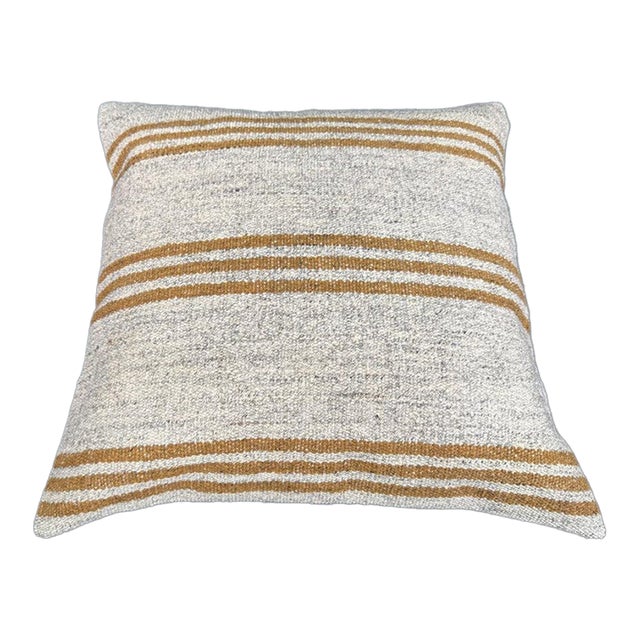 Turkish Hemp Pillow Cushion Natural Beige Yellow Cushion Cover 20x20 For Sale