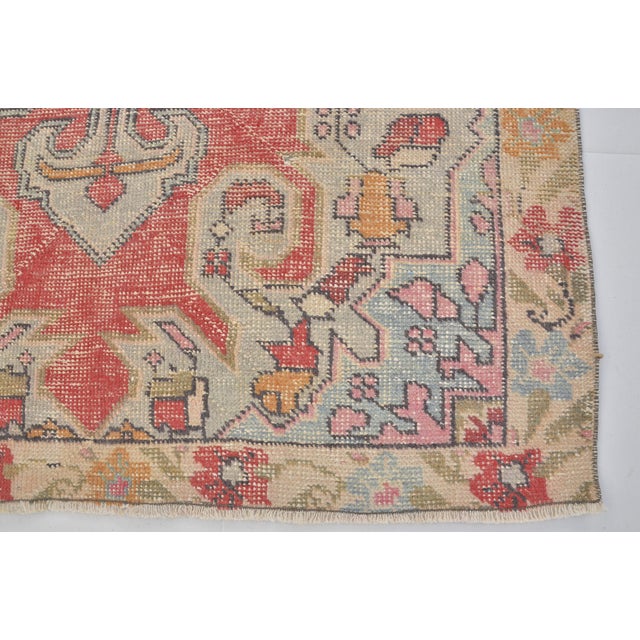 Orange 1960s Anatolian Kurdish Handknotted Wool Carpet For Sale - Image 8 of 10