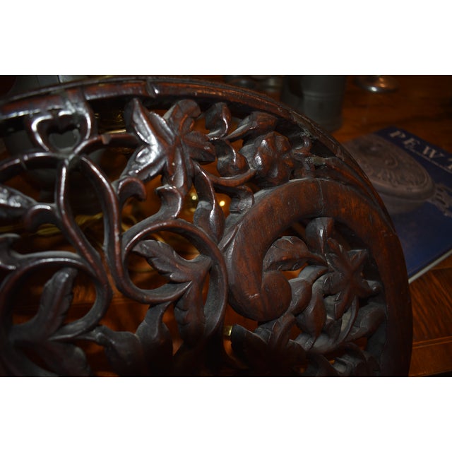 Wood 19th Century Set of Four Anglo Indian Rosewood Carved Side Chairs For Sale - Image 7 of 13