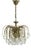 Gold-Plated Metal Lead Crystal Ball Three-Light Chandelier, 1970s For Sale
