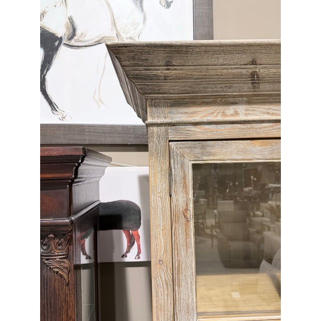 Arhaus Arhaus Chorus Theory Reclaimed Pine French Casement Display Cabinet For Sale - Image 4 of 12