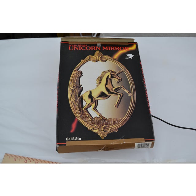 1970s Solid Brass Unicorn Mirror For Sale - Image 11 of 11